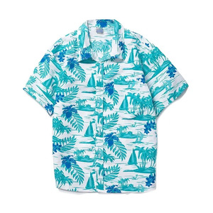 Chemise boutonnée pour homme à imprimé floral, en coton respirant, motif Garden Bloom, vêtement décontracté d'été, production OEM ODM - Product Image 1