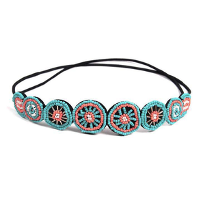 Serre-tête élégant en perles élastiques brodées, accessoire tendance tressé pour femme au style raffiné - Product Image 2