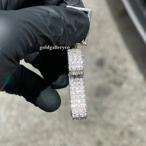 Hiphop Cubic Zirconia <b>Belt</b> <b>Buckle</b> <b>Silver</b> Tone Iced Out Bling Diamond Micro Insert Fashion Rock Style - Product Image 3