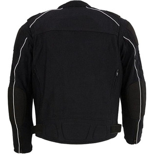 Chaqueta de Motocicleta Textil Blindada Negra para Hombre SAMROZ SPORTS - Invierno, Impresión Reflectante Completa, Forro Extraíble de 220g - Product Image 3