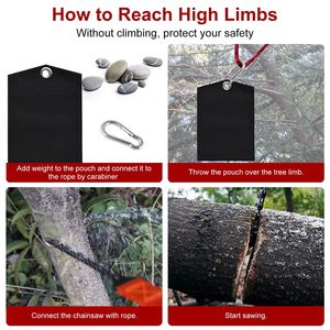 55in 68 Tooth Hand Rope Chainsaw Kit with High Tree Limb <b>Saw</b> 196in Ropes Folding Pocket Chainsaw Dual Sided Blades - Product Image 5