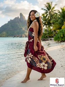 Pareo Hawaiano Personalizado con Diseño de Puntos, Sarong de Rayón Suave con Estampado Floral, Ropa de Playa Tropical, Fabricante y Proveedor OEM ODM - Product Image 3