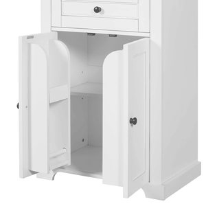 Moderna Torre Portabiancheria Autoportante con Ante in Vetro Temperato e Ripiani Regolabili per Stoccaggio in Magazzino - Product Image 3