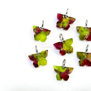 Colgante de Mariposa de Turquesa Verde Mohave AAA con Rubí, Plata 925, Tallado a Mano, para Fabricación de Joyas, Colgante de Turquesa AAA - Product Image 4