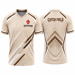 Camiseta de Fútbol Personalizada Catch Fields para Hombre, Cuello en V, Manga Corta, Poliéster que Absorbe la Humedad, Ropa Deportiva para Todas las Temporadas - Product Image 3