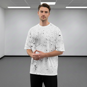 Camisetas de algodón extragrandes para hombre, manga corta, cuello redondo, diseño de puntos, estilo casual urbano, transpirable, ajuste jersey y precio bajo. - Product Image 6