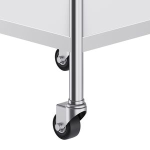 24 X 24 X 30 Inch Commercial <b>Kitchen</b> Steel Worktable Stainless Steel Food <b>Prep</b> Worktable 4 Wheels Casters 3-Sided Commercial - Product Image 5