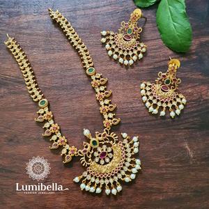 Fashion Jewelry Sets Peacock Matte Gold Short Necklaces - Product Image 1