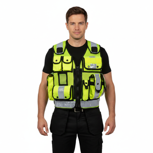 Fabricante de calidad al por mayor mejor naranja Verde Negro LED luces chaleco chaqueta de alta visibilidad ingeniero seguridad Reflector chaleco - Product Image 4