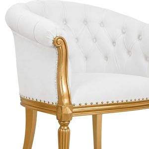 Fauteuil Inaloka en bois d'acajou de haute qualité avec finition dorée et belles sculptures pour l'intérieur - Product Image 3