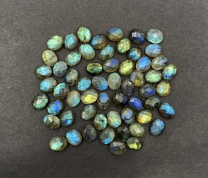 Lote de piedras preciosas sueltas de labradorita natural, corte ovalado briolette, 7-14 mm, para la fabricación de joyas. - Product Image 4
