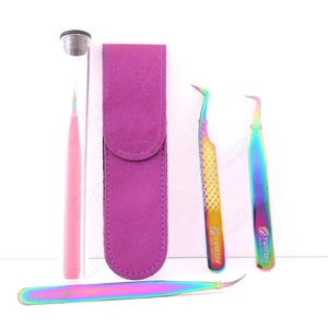 Pince à épiler d'extension de cils en acier inoxydable de marque privée personnalisée avec des pointes pointues de précision de volume droit Fournisseurs en gros - Product Image 6