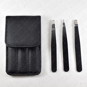 Multi Color Eyebrow Tweezers Set with PU Leather Case <b>Square</b> Slant Point Tip Professional Beauty <b>Tools</b> OEM - Product Image 4