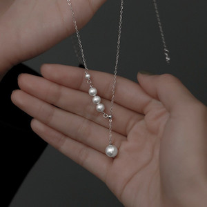 Collar de Perlas de Agua Dulce con Borla, Versión Coreana, Simple y Lujoso, Cadena de Múltiples Cuentas para Mujer - Product Image 2