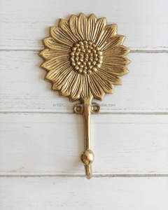 Elegant brass wall hooks with intricate detailing <b>for</b> organizing <b>bathroom</b> <b>towels</b> or entryway jackets in classic vintage decor - Product Image 4