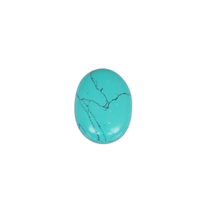 Pierre précieuse synthétique turquoise verte de laboratoire, cabochon 39,0 carats, 31x23 mm, pierre non montée pour la fabrication de bijoux - Product Image 1