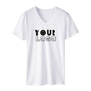 Camisetas Blancas de Cuello en V de Alta Calidad y Secado Rápido, Tejidas en Spandex/Poliéster, Personalizables, Transpirables, al por Mayor para Hombre - Product Image 1