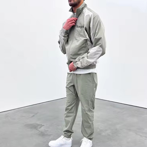 <b>Men's</b> Solid Color Tracksuit Set <b>Half</b>-<b>Zip</b> <b>Jacket</b> With Side Pockets Breathable Polyester Cotton Casual Autumn Wear for <b>men</b> - Product Image 2