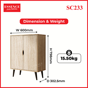 Modern 2 Door Chipboard MDF <b>Shoe</b> Cabinet <b>Storage</b> Organizer SC233 Travertine Beige Entryway <b>Shoe</b> <b>Rack</b> Knock Home Furniture - Product Image 6