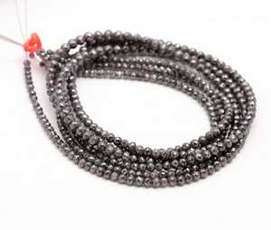 Cuentas de Diamante Facetadas de Sal y Pimienta Gris Oscuro al por Mayor, Hilo Suelto de 15 Pulgadas, Certificadas por Terceros para Joyería de Lujo - Product Image 1