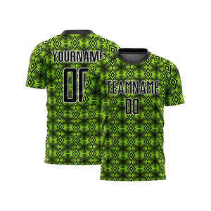 Camiseta de Fútbol Sublimada Personalizada con Patrón Geométrico Azul, Cuello Redondo, Manga Corta, Unisex, Absorbe la Humedad, Ropa Deportiva para Adultos - Product Image 5