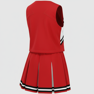 Ensemble d'uniformes de cheerleading personnalisés sublimés de haute qualité 2026, 100 % polyester respirant, tenue de pom-pom girl pour femme avec jupe plissée - Product Image 4
