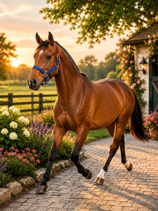 Equestrian Nylon <b>Halter</b> in Blue-Brown Breakaway Style Horse Accessory PVC and PP Material Model ESE-HAL-036 OEM Brand - Product Image 4
