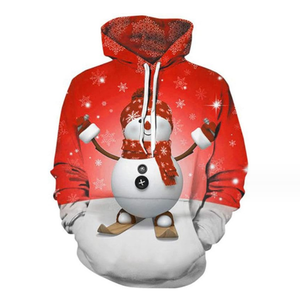 Men's Christmas Santa Graphic <b>Hoodie</b> Green Snowflake Print Pullover Sweatshirt Winter <b>Fleece</b> Top - Product Image 3
