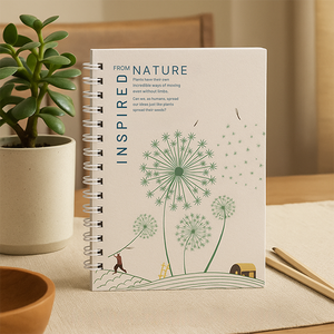 Bloc de Notas Ecológico B6 de Papel Plantable con Semillas, Cuaderno Sostenible con Encuadernación Wire-O, Reciclado, 72 Páginas, 80 GSM, Regalos Corporativos para Oficina - Product Image 1