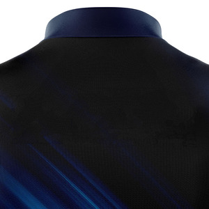 T-shirt de course unisexe à manches courtes, imprimé par sublimation, séchage rapide, en Spandex/Nylon, bleu uni, imperméable, anti-UV, col montant - Product Image 4
