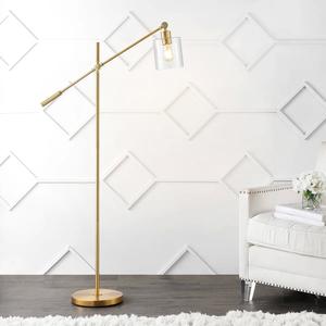Lampadaire contemporain à abat-jour en arc avec base lourde pour lecture à côté du canapé et éclairage d'ambiance - Product Image 3
