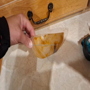 Juego de cuencos de resina ForgeMist | Resina inspirada en acero fundido con cucharas de grano dividido para comedor sin procesar y exhibición culinaria moderna - Product Image 4