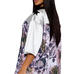 Camiseta Deportiva de Fútbol Americano para Mujer, con Panel de Camuflaje, Talla Grande, Malla de Poliéster, Cuello en V, Número Personalizado, OEM, Venta al Por Mayor, USA - Product Image 3