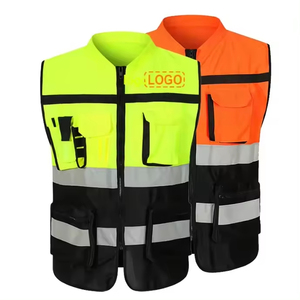 Reflective Safety <b>Clothing</b> Sleeveless High Visibility Breathable Reflective Vests With5 Dimensional Pockets And Logo - Product Image 2