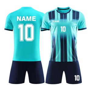 ชุดเสื้อฟุตบอลแบบยูนิเซ็กซ์ สีเขียวดำลายทาง พิมพ์ลายตามสั่ง พร้อมชื่อ  ซับเหงื่อ แห้งเร็ว แขนสั้น ชุดยูนิฟอร์มผู้ใหญ่ สำหรับทุกฤดูกาล - Product Image 2