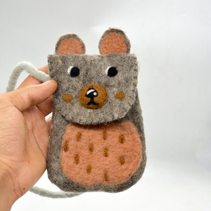 100% Organic New Zealand Wool Handmade Animal <b>Coin</b> <b>Purse</b> – Premium Eco-Friendly Kids' Felt Bag – Export Quality Wholesale - Product Image 3