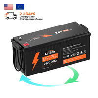 Batería LiFePO4 de ciclo profundo de 24V 200Ah, grupo 8D, para almacenamiento de energía doméstico, marina, RV y respaldo solar. Disponible en EE. UU. y la UE.
