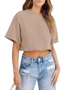 Camiseta con Logotipo Personalizado para Mujer, Algodón Transpirable, Tejido Jersey, Ropa de Primavera/Verano, Alta Calidad, Corte Ajustado Informal, Manga Corta - Product Image 4
