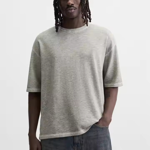 เสื้อยืดคอกลมแขนสั้นทรงปกติสำหรับผู้ชาย ผ้าคอตตอนเจอร์ซีย์ สีพื้น ดีไซน์เรียบง่าย ระบายอากาศได้ดี - Product Image 3