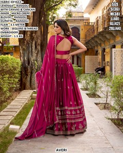 Lehenga Choli Tradicional Largo Hasta el Suelo Noor-e-rani con Protección Solar y Secado Rápido para Bodas y Fiestas - Product Image 1