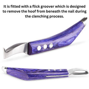 Venta caliente equipo de herrador cuchillo de bucle hoja estrecha derecha mango de madera derecho cuchillo de hoja de caída de pasillo curvo libre de óxido - Product Image 6