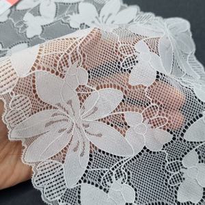 Encaje Elástico Floral con Borde Festoneado, Ligero, de Nailon y Spandex, Banda Elástica de 17.5cm, Encaje de Punto para Lencería, Vestidos y Bodas - Product Image 4