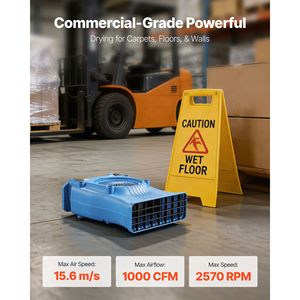 Ventilatore Soffiante Portatile Leggero da 1000 CFM con Flusso d'Aria Multi-Angolare a 2 Velocità, Asciugatore per Tappeti a Basso Profilo per Vani Sottostanti - Product Image 2