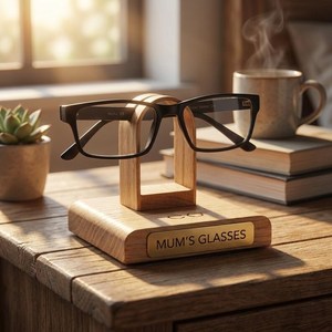 Custom <b>Wooden</b> Glass Holder For Tabletop Desk Decor <b>Wooden</b> Specks Holder By Universal Overseas India - Product Image 3