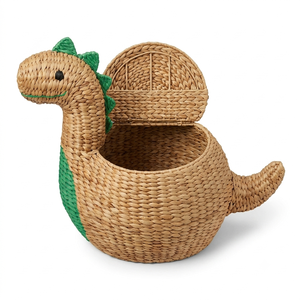 Bulk Dinosaur Shape Paper Rope Kids Storage Basket Cheap Price Animal Handwoven <b>Toy</b> Organizer Bin Sustainable OEM ODM Factory - Product Image 3