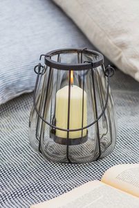 Handmade Glass Candle <b>Lantern</b> with Black Wire Hanging <b>Christmas</b> Home Decor - Product Image 5