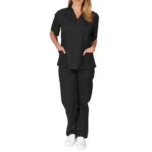 Uniformes de Hospital de Algodón Transpirable Más Vendidos, Uniformes de Enfermería de Manga Corta con Logotipo Personalizado, Conjunto de Uniformes Médicos con Cierre, Unisex - Product Image 5