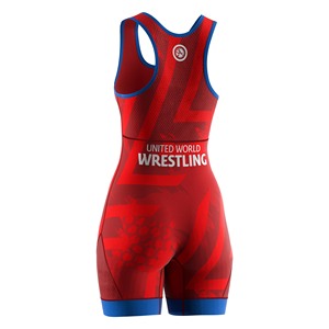 Traje de Lucha Unificado Rojo de Una Pieza para Mujer, Estampado por Sublimación, Spandex, Poliéster Elástico, Ropa de Artes Marciales - Product Image 6