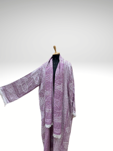 Conjunto de Abaya con Estampado Paisley de Diseñador Safaa – Cobertura Completa del Cuerpo con Pañuelo a Juego - Product Image 3