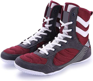 Zapatos de Lucha Libre y Levantamiento de Pesas para Entrenamiento en Interiores con Logotipo Personalizado, Antideslizantes, Transpirables, Parte Superior de Cuero Genuino, Suela de PU, para Verano - Product Image 6